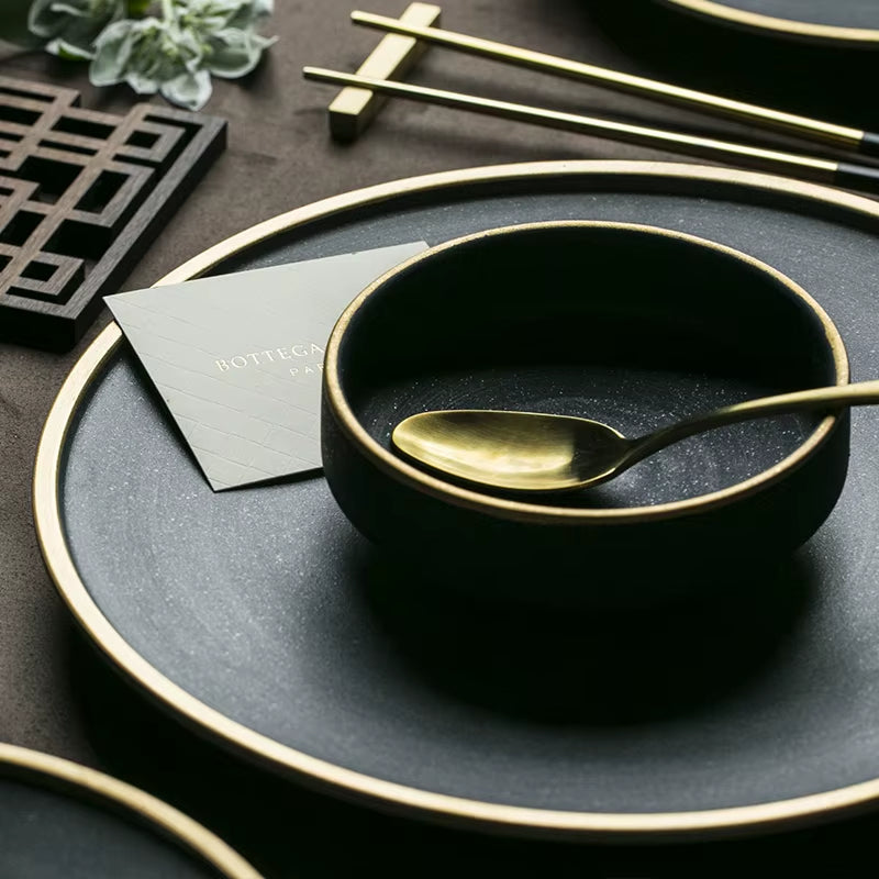 Ceramic Tablware Cutlery Set 2/4 Person Use Family Cutlery Restaurant Serves Western Dishes Plates Bowl